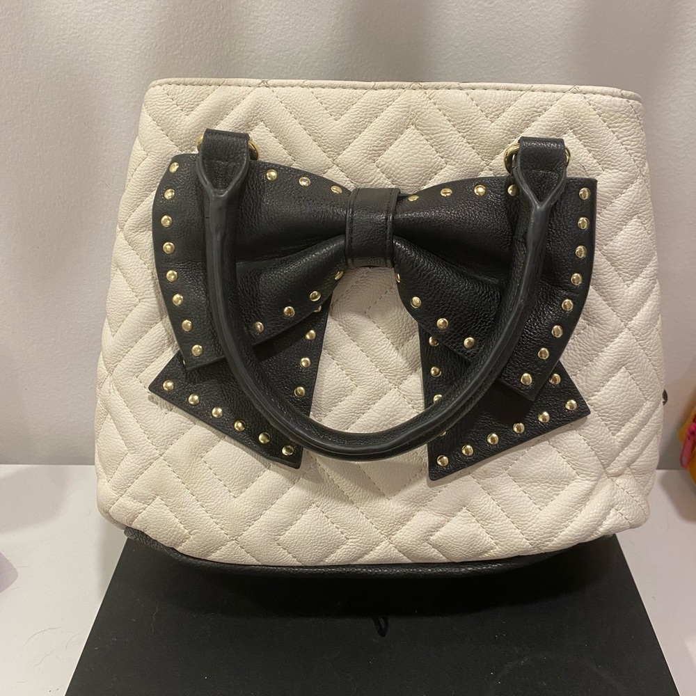 Betsey Johnson black and white purse